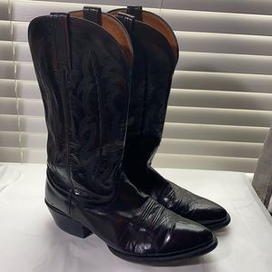 Nocona Black Cherry Burgundy Leather Imperial Calf Round Toe Western Cowboy Boot
